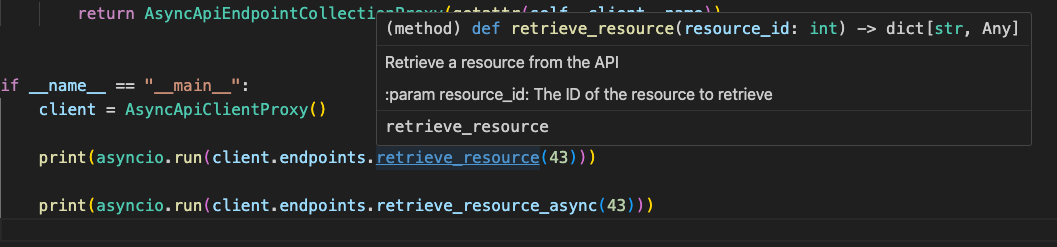 Python Async Proxy - Good Synchronous Typehint